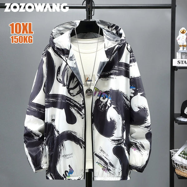 Men's Plus Size Sunscreen Jacket for 150kg - ZOZOWANG Summer Collection
